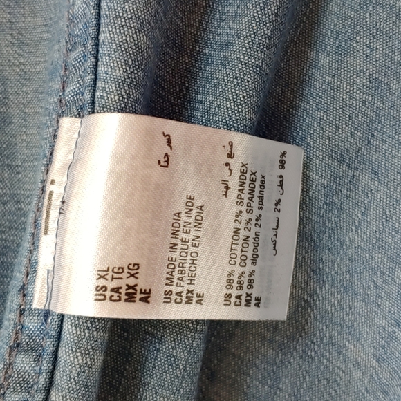 Style & Co Size XL Jean jacket with cinch waist 4 pockets tab 2 snap button cuff - Picture 7 of 14